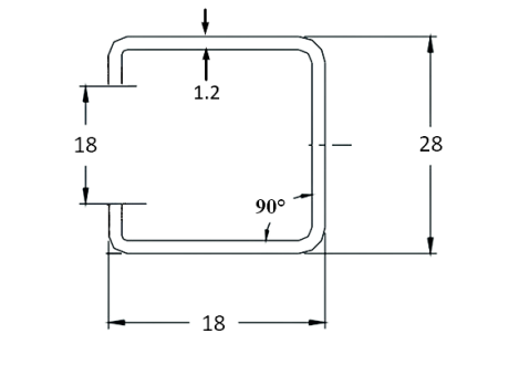 Perforated mounting profile 18х28х1.2mm ChernevClima 