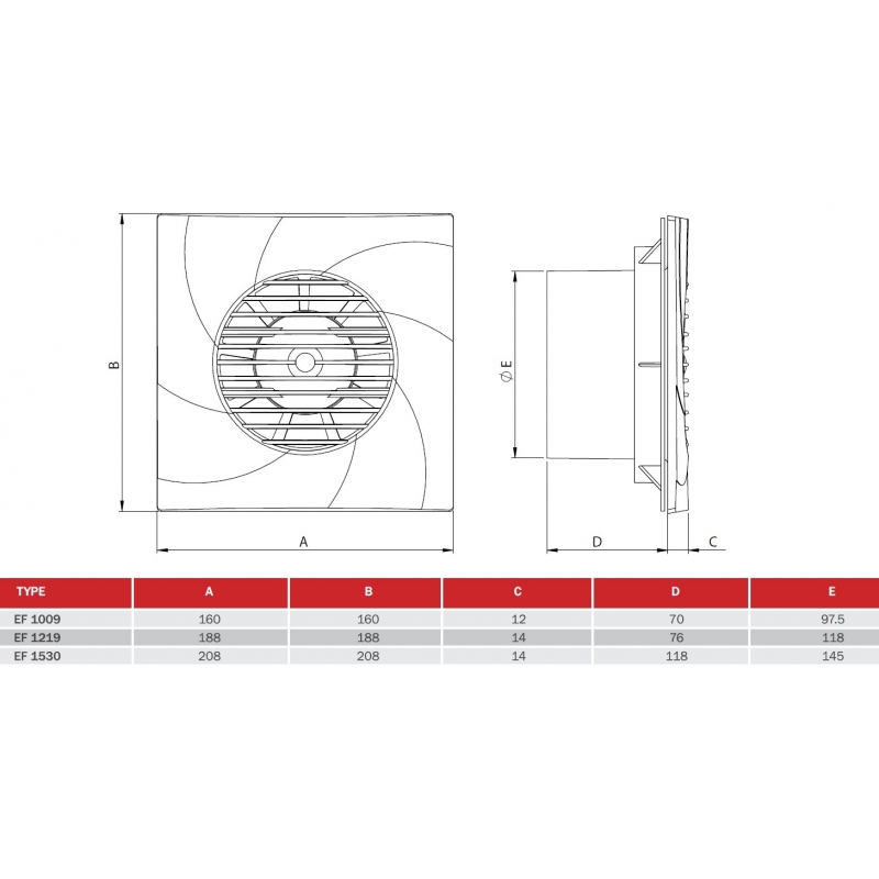 Bathroom fan BVN EF 1009 ChernevClima 