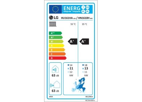 LG HN1610H.NK3 / HU161HA.U33 THERMA V SPLIT high temperature heat pump ChernevClima 